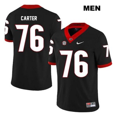 Men's Georgia Bulldogs NCAA #76 Michail Carter Nike Stitched Black Legend Authentic College Football Jersey HLI8854WJ